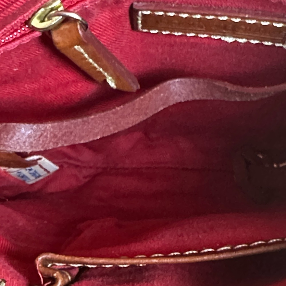 Dooney & Bourke Pebble Grain Crossbody Women's Bag in Marigold color. - Picture 6 of 8